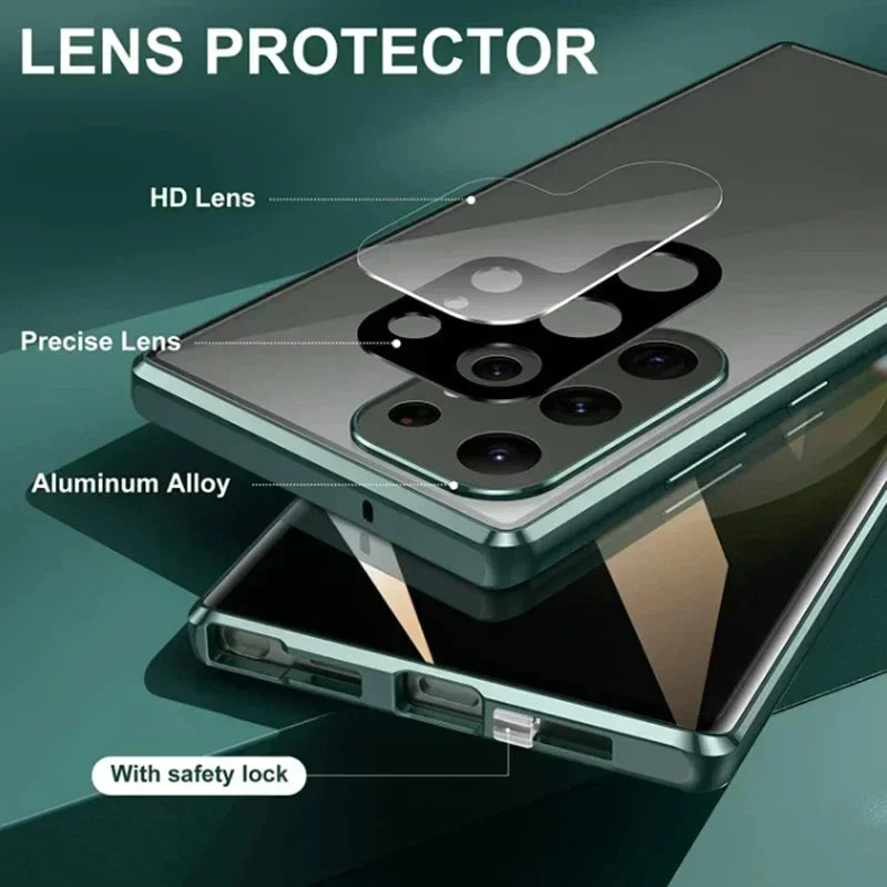 Galaxy S26 Ultra Anti-Spy Magnetic Double Glass Phone Case